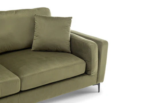 Velvet Sage Green 3 Seater Sofa QUARTIERE