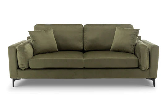 Velvet Sage Green 3 Seater Sofa QUARTIERE