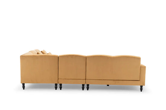 Velvet Gold Modular Corner Sofa 2C3/3C2 TRADIZIONE
