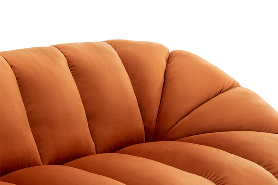 Velvet Orange 3 Seater Sofa CANAPÉ