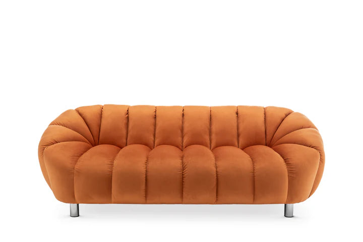 Velvet Orange 3 Seater Sofa CANAPÉ