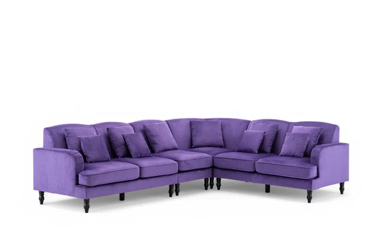 Velvet Purple Modular Corner Sofa 2C3/3C2 BELLEZZA