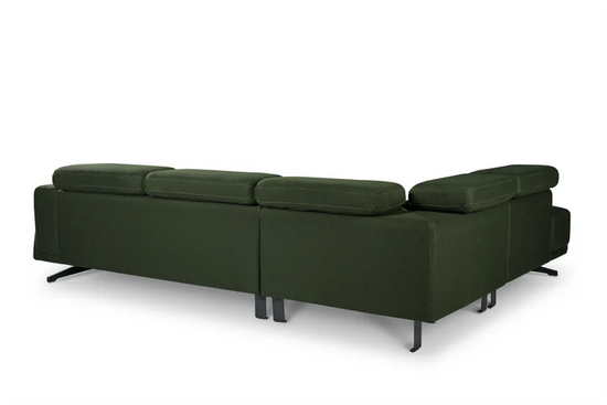 Dark Green Mesh Fabric Corner Sofa Left Hand Facing TRIONFO