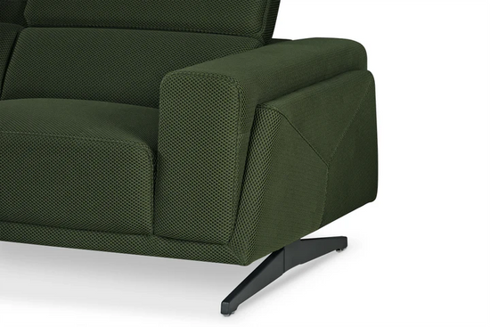 Dark Green Mesh Fabric Corner Sofa Left Hand Facing TRIONFO