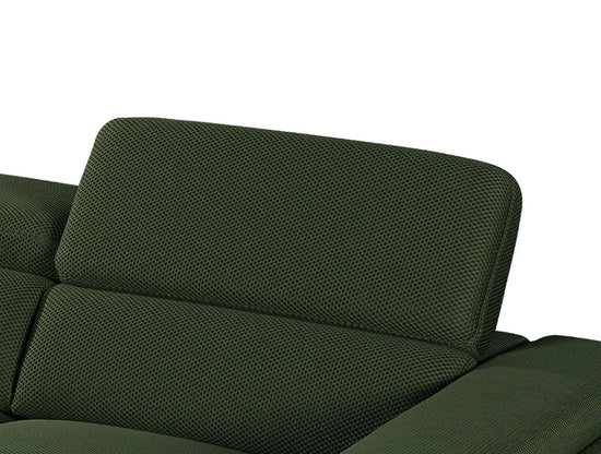 Dark Green Mesh Fabric Corner Sofa Left Hand Facing TRIONFO