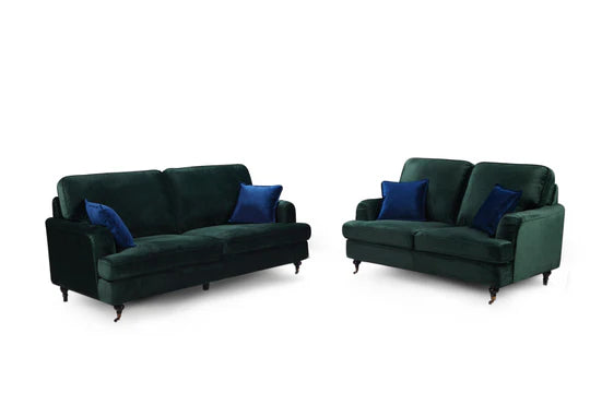 Velvet Bottle Green 3 + 2 Seater Bella Sofa Set ASBURY
