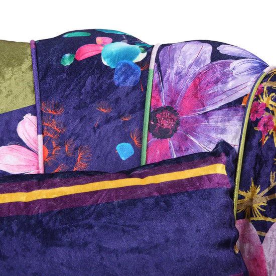 Fabric Patchwork 1 Seater Accent Sofa MARGHERITA