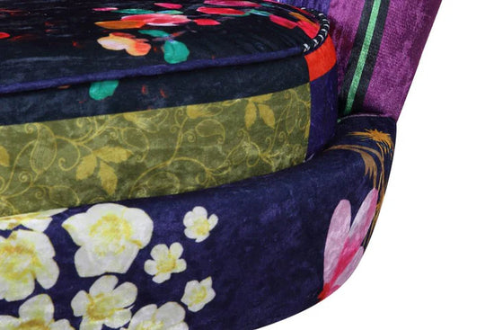 Fabric Patchwork 2 Seater Accent Loveseat Sofa MARGHERITA