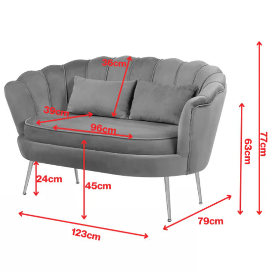 Fabric Black Patchwork 2 Seater Accent Loveseat Sofa MARGHERITA