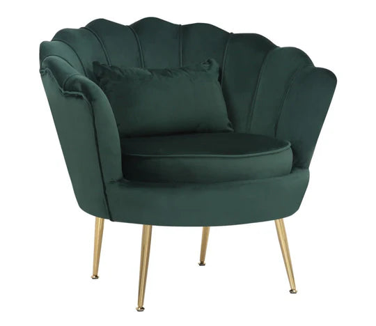 Velvet Bottle Green 2 + 1 Seat Accent Loveseat Sofa Set MARGHERITA