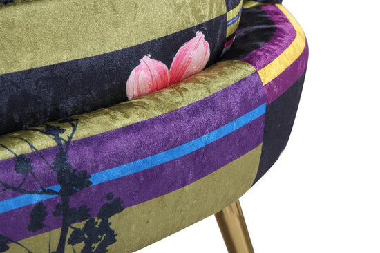Fabric Black Patchwork 2 Seater Accent Loveseat Sofa MARGHERITA