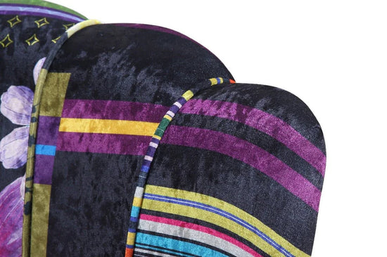 Fabric Black Patchwork 2 Seater Accent Loveseat Sofa MARGHERITA