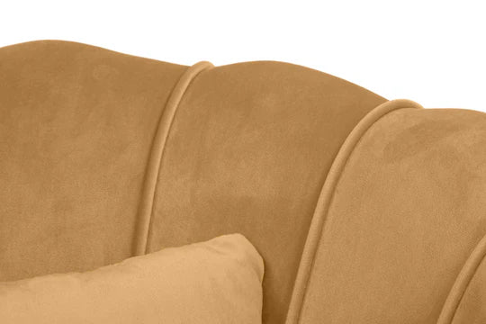 Velvet Gold 2 + 1 Seat Accent Loveseat Sofa Set MARGHERITA