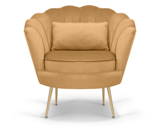 Velvet Gold 2 + 1 Seat Accent Loveseat Sofa Set MARGHERITA