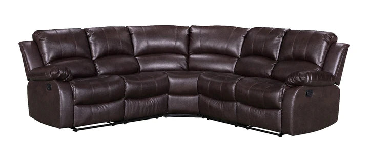 Faux Leather Brown 2C2 Manual Recliner Corner Sofa SETTEE