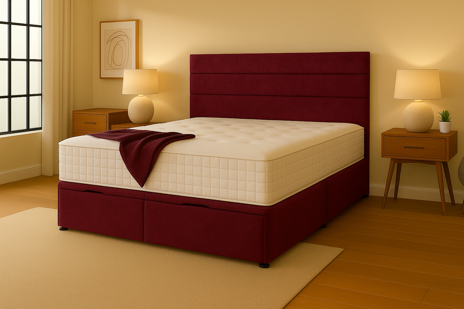 maroon chenile bed
