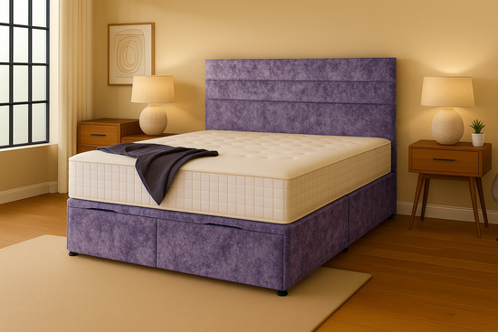purple crushed velvet bed