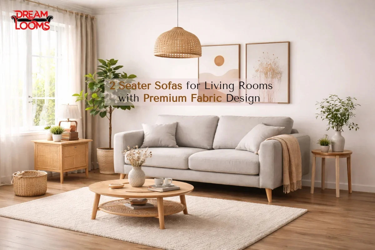 2 Seater Sofas for Living Rooms with Premium Fabric Design