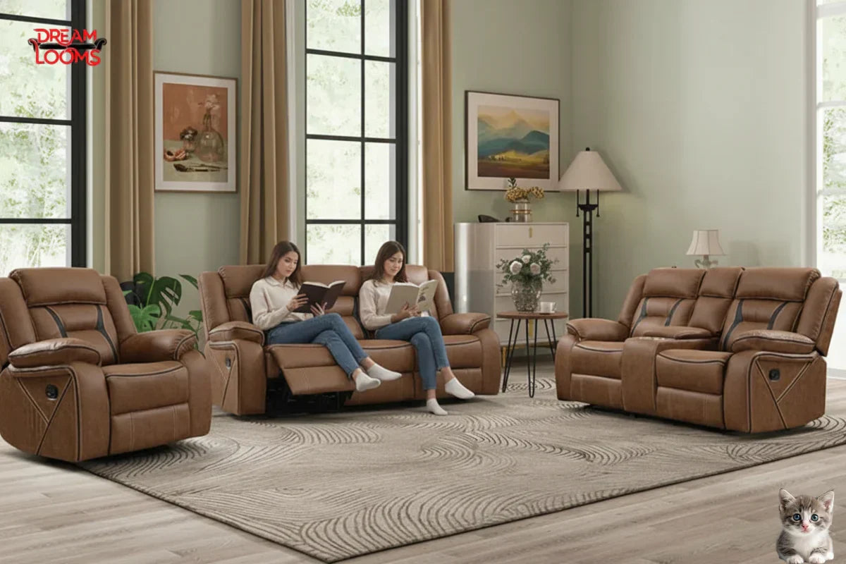 Choose a Faux Leather Suede Recliner Sofa Set for Comfort and Style