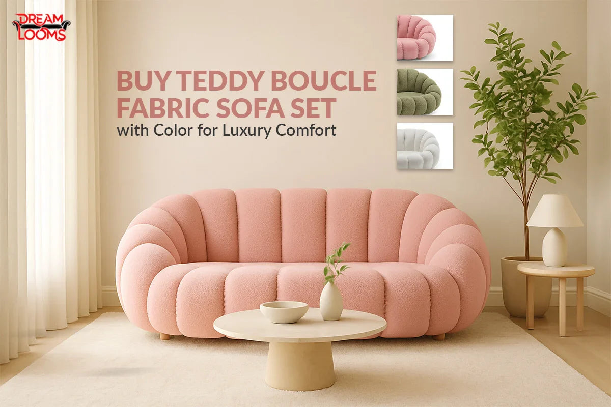 buy trddy boucle fabric sofa set
