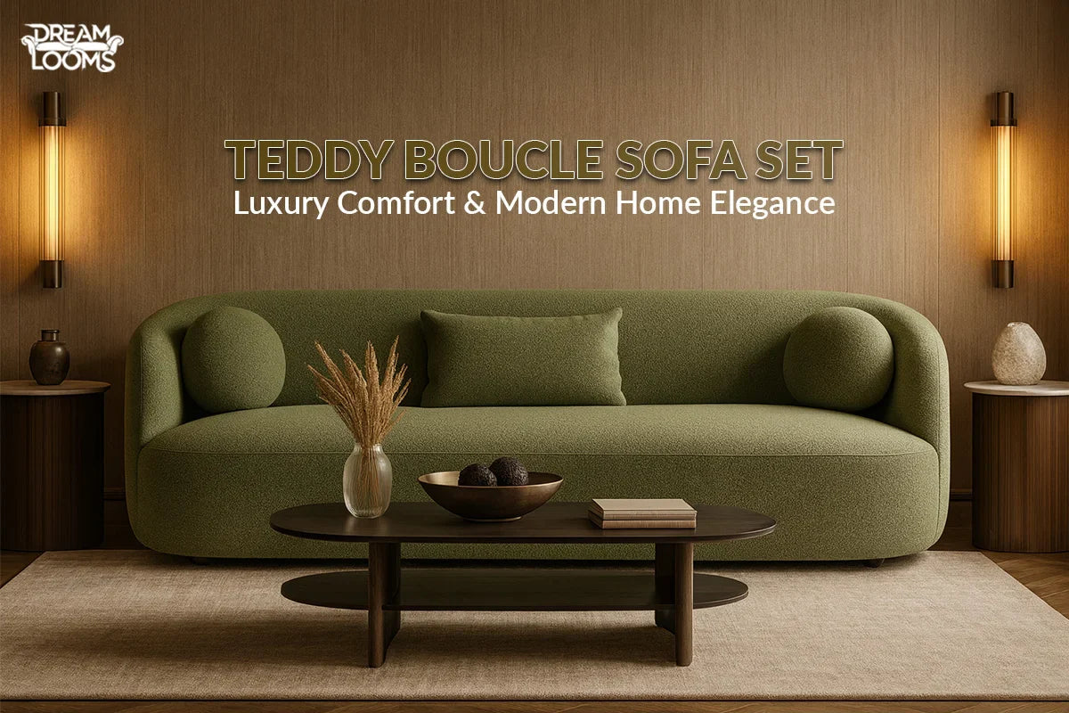 teddy boucle sofa set