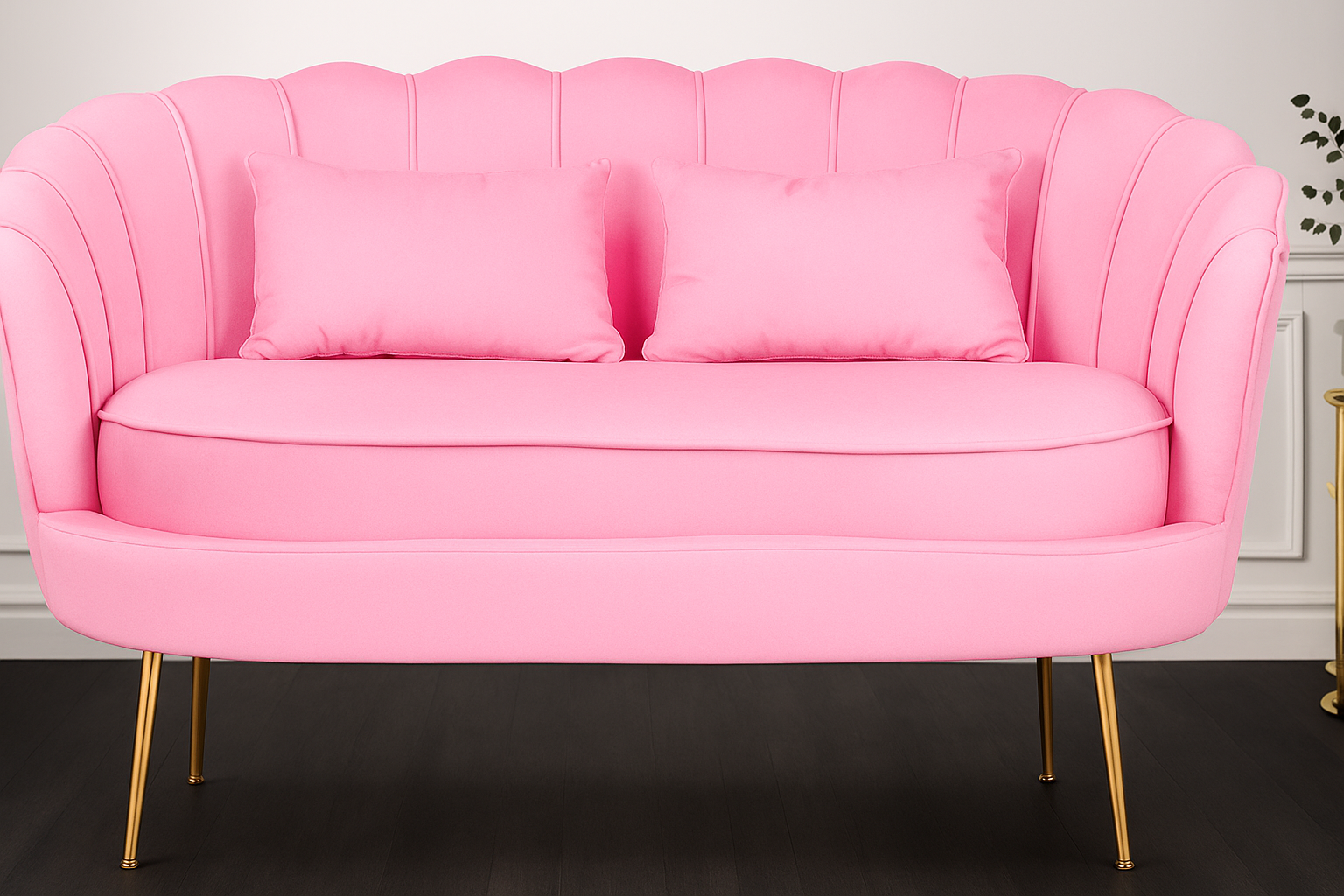 Velvet Pink 2 Seater Accent Loveseat Sofa MARGHERITA