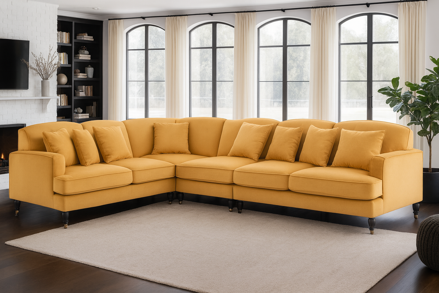 Velvet Gold Modular Corner Sofa 2C3/3C2 TRADIZIONE
