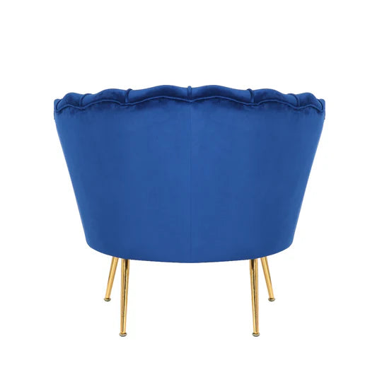 Velvet Blue 1 Seater Accent Sofa MARGHERITA