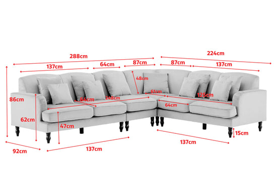 Velvet Gold Modular Corner Sofa 2C3/3C2 STILE