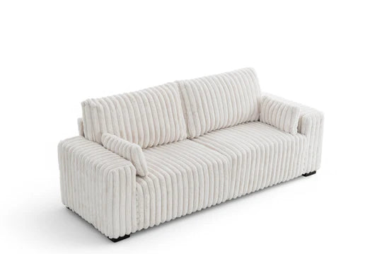 Beige Jumbo Cord 3 Seater Sofa DIMORA