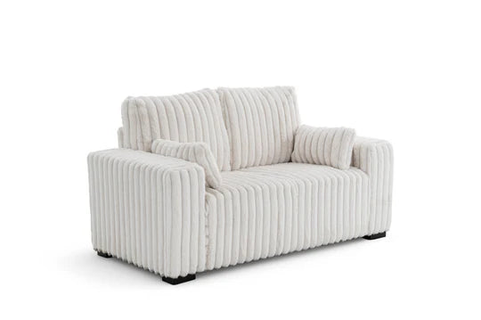 Beige Jumbo Cord 2 Seater Sofa PORTO