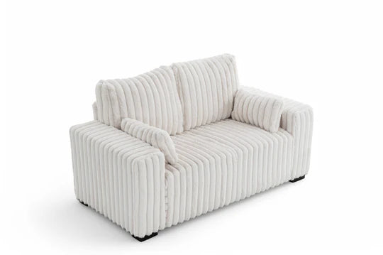 Beige Jumbo Cord 2 Seater Sofa PORTO