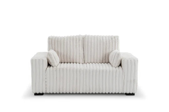 Beige Jumbo Cord 2 Seater Sofa PORTO