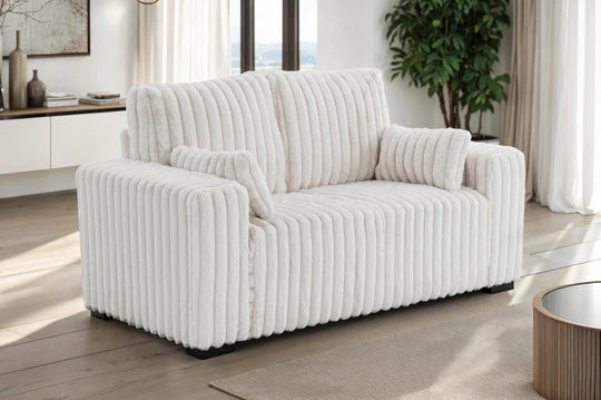 Beige Jumbo Cord 2 Seater Sofa PORTO
