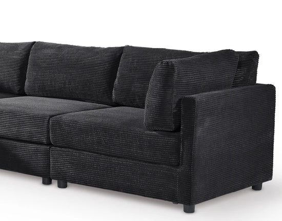 Black Jumbo Cord Sofa Corner 2C2 Modular TOSCANA