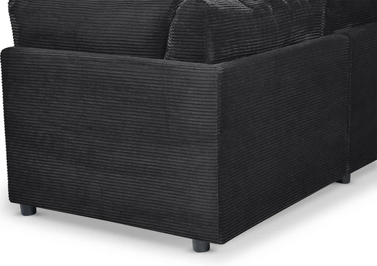 Black Jumbo Cord Sofa Corner 2C2 Modular TOSCANA