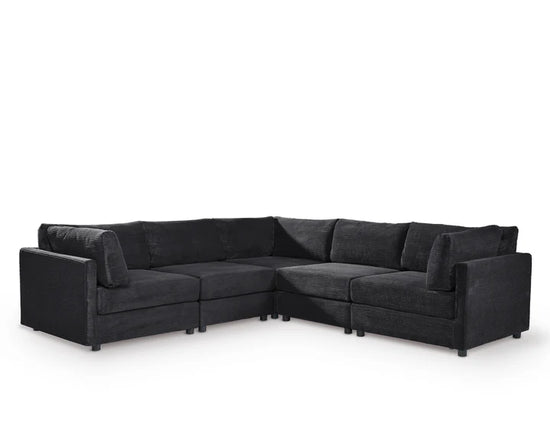 Black Jumbo Cord Sofa Corner 2C2 Modular TOSCANA