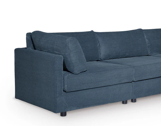 Blue Jumbo Cord Sofa Corner 2C2 Modular TOSCANA