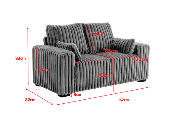 Beige Jumbo Cord 2 Seater Sofa PORTO