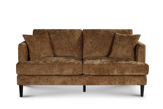 Burnt Orange Textured Chenille 3 + 2 Seater Sofa Set ELEGANCE