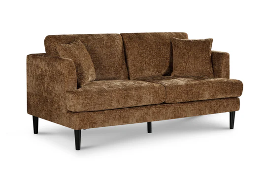 Burnt Orange Textured Chenille 3 + 2 Seater Sofa Set ELEGANCE