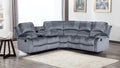 Chenille Fabric Grey 2C2 Manual Recliner Corner Sofa SETTEE