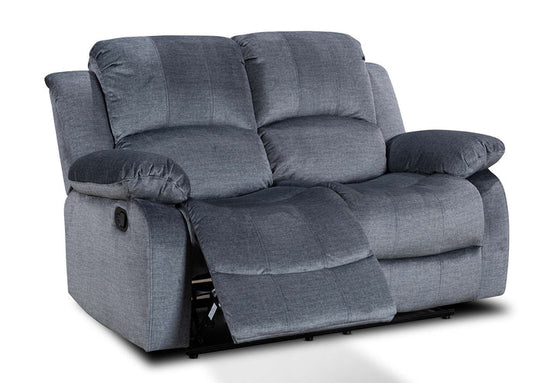 Chenille Fabric Grey 2 Seater Manual Recliner Sofa SETTEE