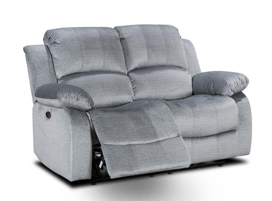 Chenille Fabric Grey 2 Seater Electric Recliner Sofa SETTEE