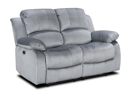 Chenille Fabric Grey 2 Seater Electric Recliner Sofa SETTEE
