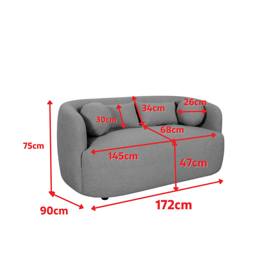 Teddy Boucle Fabric Sage Green 2 Seater Sofa PATRIMONIO