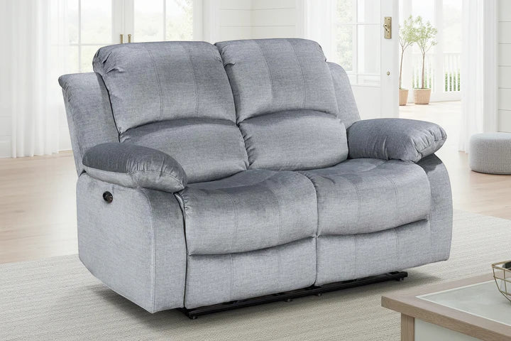 Chenille Fabric Grey 2 Seater Electric Recliner Sofa SETTEE