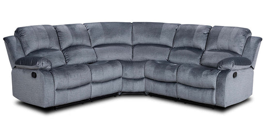 Chenille Fabric Grey 2C2 Manual Recliner Corner Sofa SETTEE