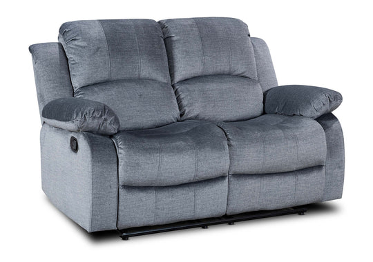 Chenille Fabric Grey 3 + 2 Seater Manual Recliner Sofa Set SETTEE