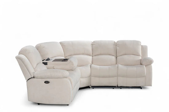 Beige Fabric 2C2 Electric Recliner Corner Sofa SETTEE